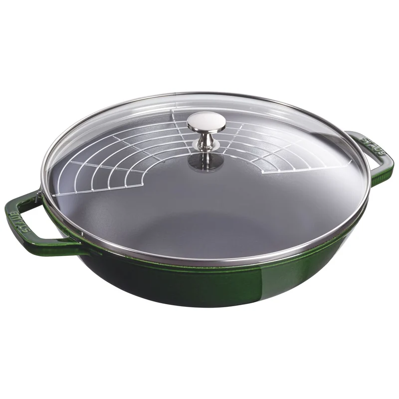 Staub Wok con coperchio in vetro rotondo cm 30