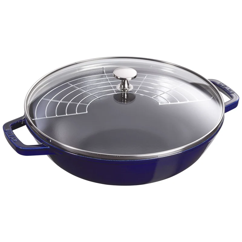 Staub Wok con coperchio in vetro rotondo cm 30