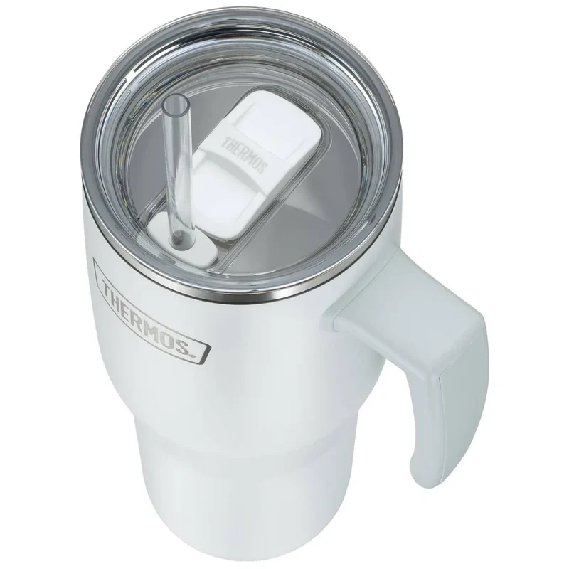 REFRESHING SERIES Isolierbecher white matt 1,10 L | Mit Komfortgriff & Strohhalm