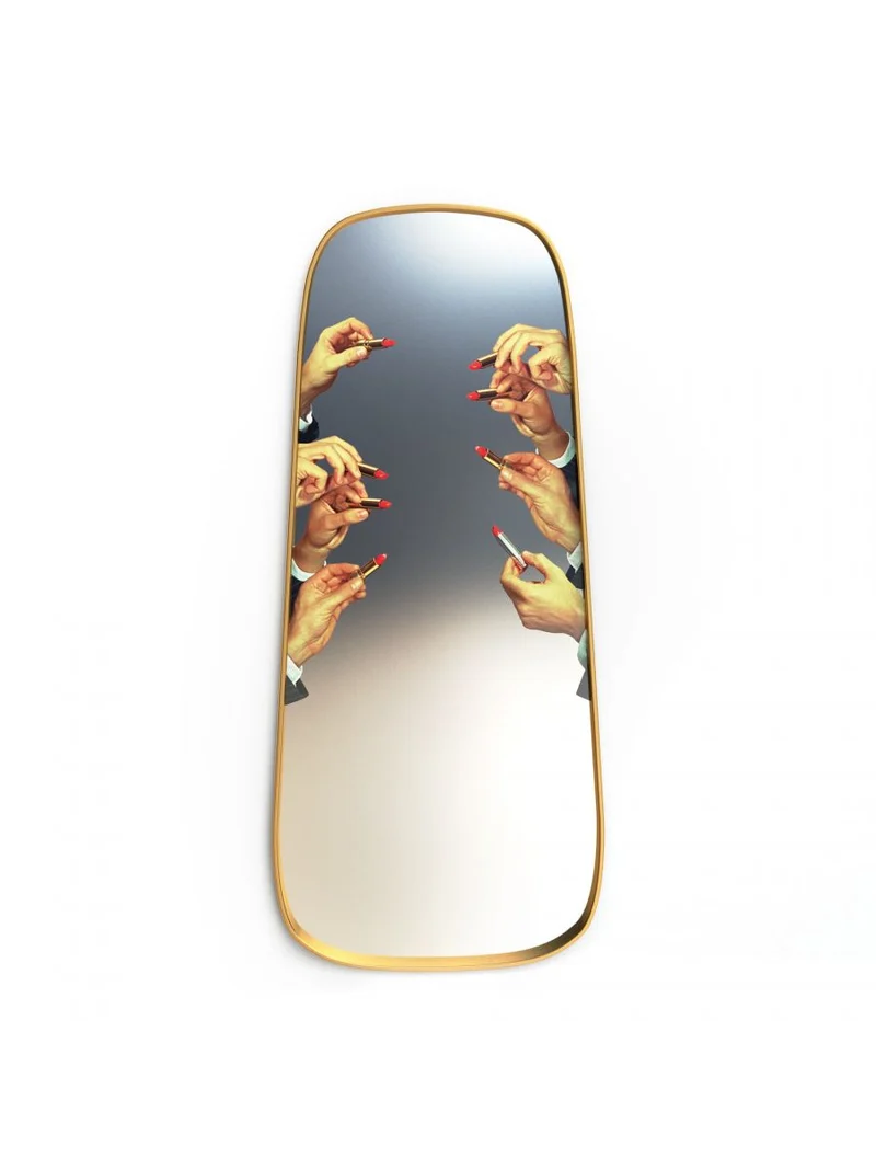 Seletti Toiletpaper Home Specchio lungo cornice dorata