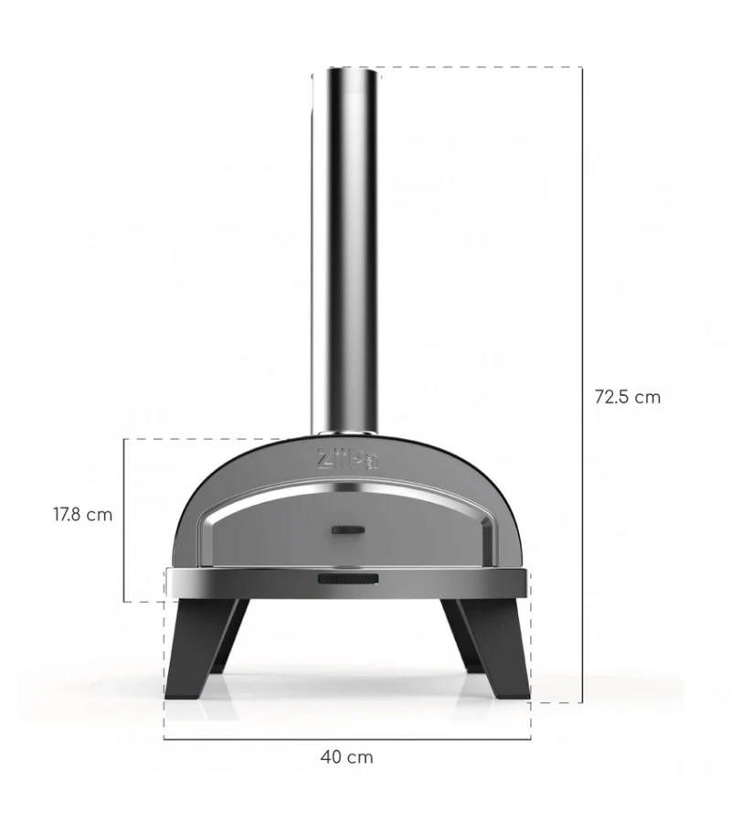 ZiiPa Forno pizza Piana a pallet, Carbone