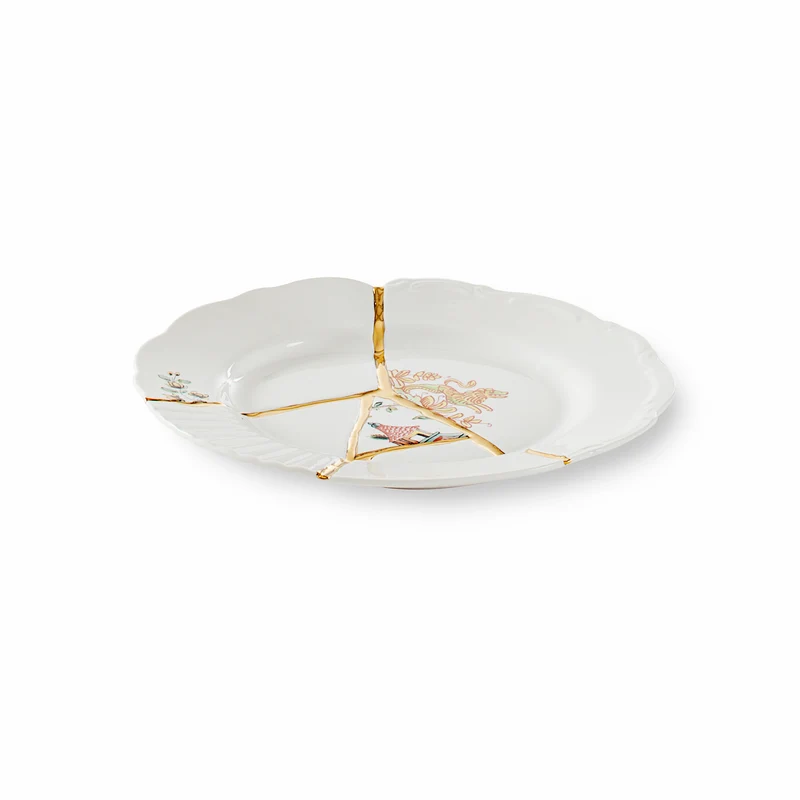 Seletti Kintsugi Piatto Frutta in porcellana, decoro n°2
