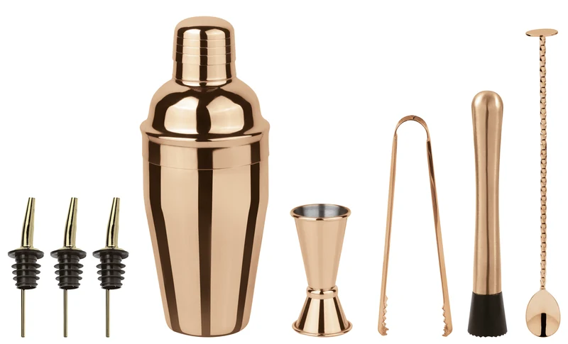 Paderno Mixology Set Accessori da Bar, 8 Pezzi in Acciaio Inox