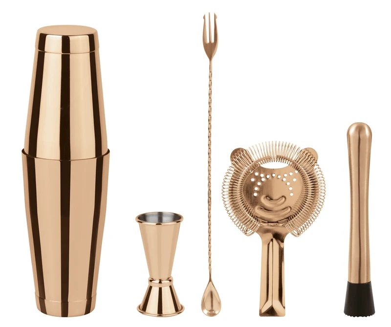 Paderno Mixology Set Accessori da Bar, 5 Pezzi in Acciaio Inox