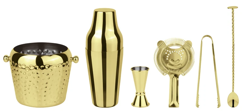 Paderno Mixology Set Accessori da Bar, 6 Pezzi in Acciaio Inox