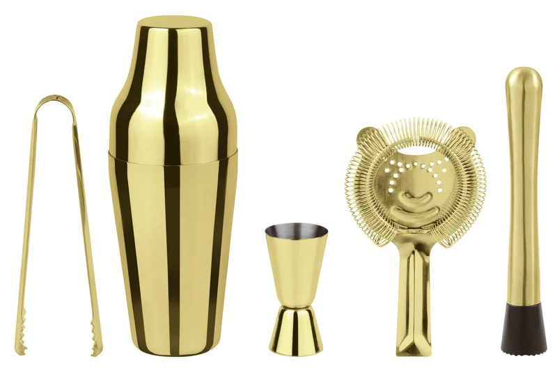 Paderno Mixology Set Accessori da Bar, 5 Pezzi in Acciaio Inox