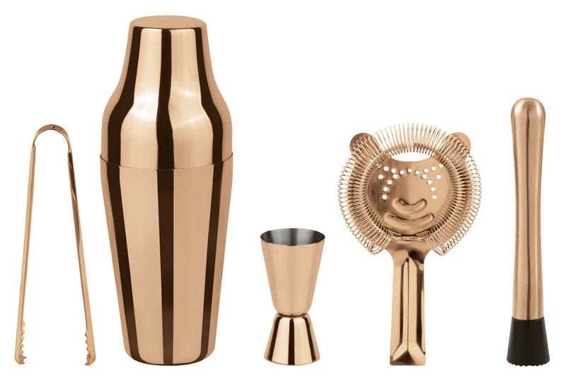 Paderno Mixology Set Accessori da Bar, 5 Pezzi in Acciaio Inox