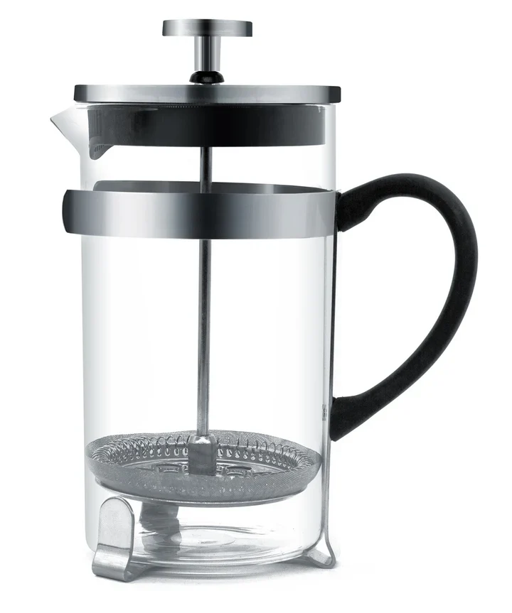 Kaffeebereiter Frenchpress aus Borosilikatglas/Edelstahl 350ml. 3 Tassen