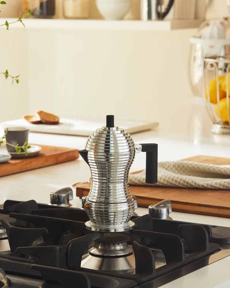 Alessi Pulcina Caffetteria in Fusione in alluminio e PA, 6 Tazze