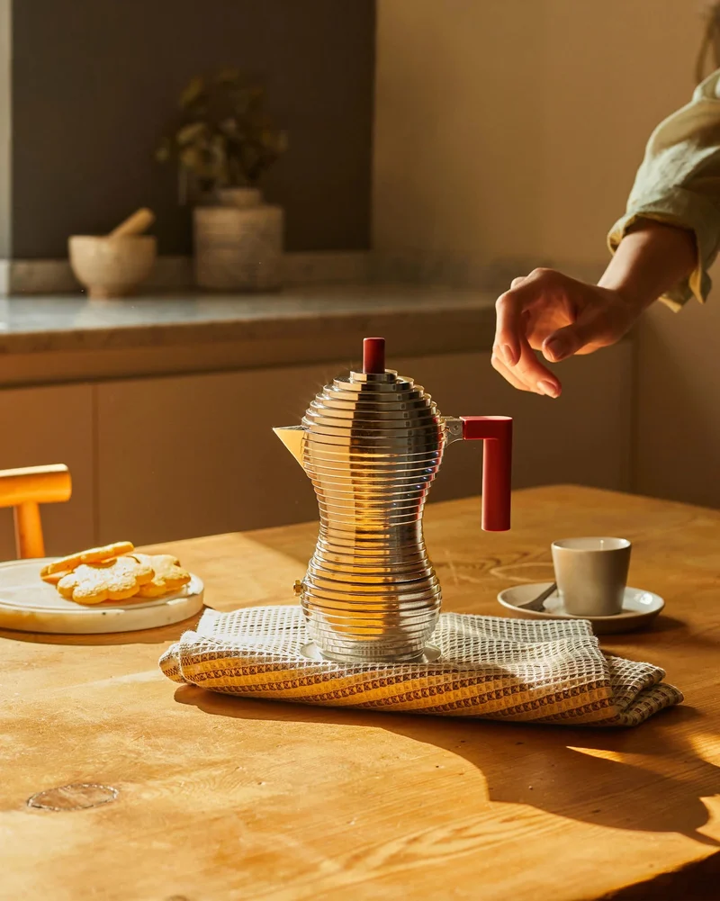 Alessi Pulcina Caffetteria in Fusione in alluminio e PA, 6 Tazze
