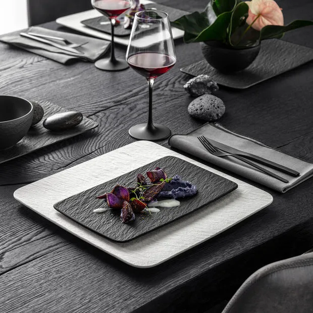 Villeroy & Boch Manufacture Rock piatto multifunzione rettangolare, nero/grigio, 28 x 17 x 1 cm
