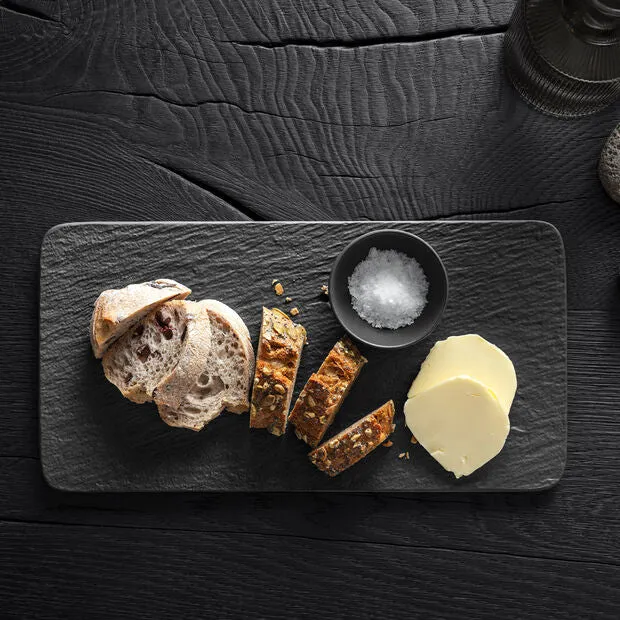 Villeroy & Boch Manufacture Rock piatto da portata rettangolare, nero/grigio, 35 x 18 x 1 cm