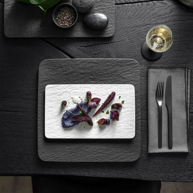 Villeroy & Boch Manufacture Rock Blanc piatto multifunzione rettangolare, bianco, 28 x 17 x 1 cm