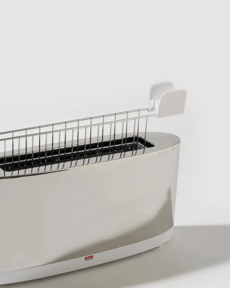 Alessi Pinza per tostapane in acciaio inossidabile 18/10 lucido e PC, bianco