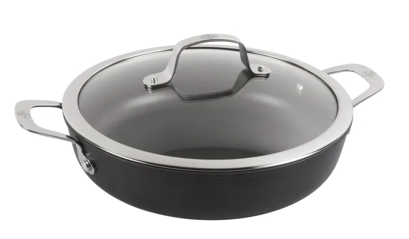 Ballarini Tegame in Alluminio Antiaderente con Maniglie e Coperchio, Linea Alba, cm 28