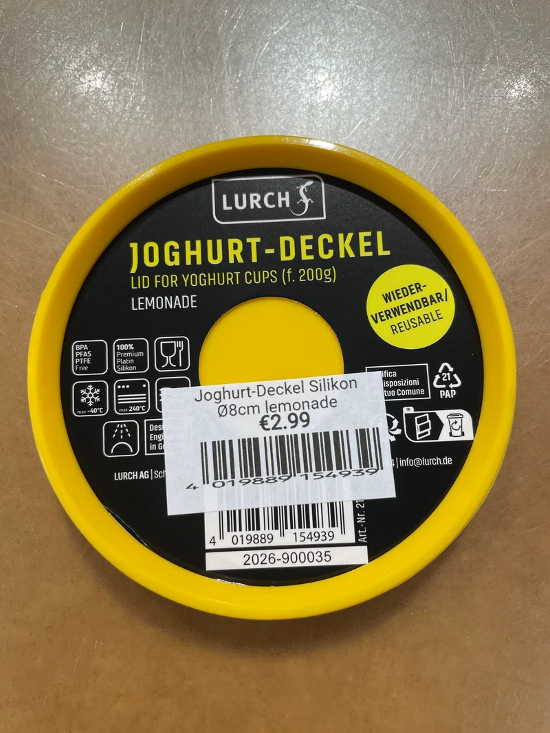 Joghurt-Deckel Silikon Ø8cm lemonade