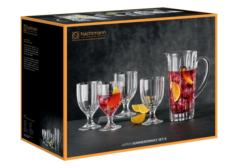 Spiegelau & Nachtmann Set da 5 pezzi, 1 brocca e 4 bicchieri da calice