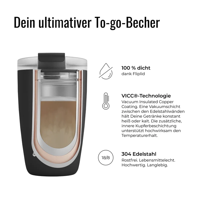 Kaffeebecher CUP 0,5l Olive To-Go / Cup