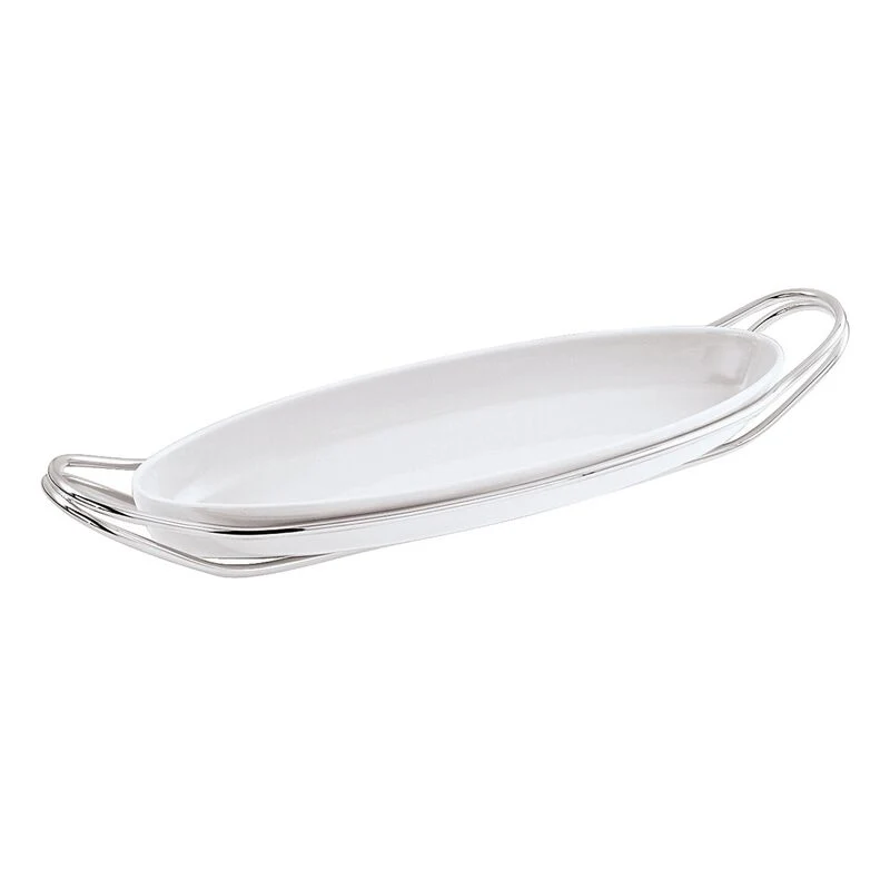 Sambonet New Living Supporto c/Pirofila Pesce cm 48 Inox Lucido