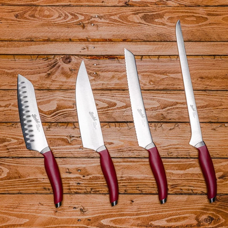 Berkel Teknica Set 4 Coltelli Chef Rosso