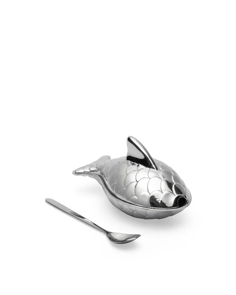 Alessi Colombina Fish, saliera con cucchiaino