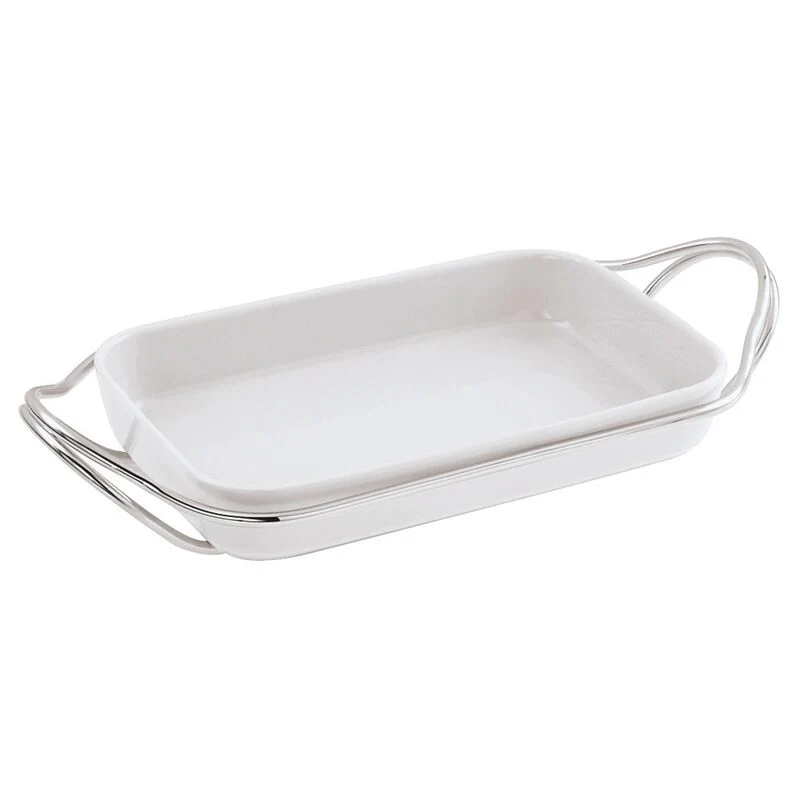 Sambonet New Living Pirofila rettangolare cm 41 con supporto acciaio inox Lucido